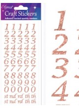 NEW! Eleganza Rose Gold Sparkly Self Adhesive Number Stickers With Stylised Font ~ A 60 Piece Set For Gift Packaging, Scrapbooking, Card Making & More